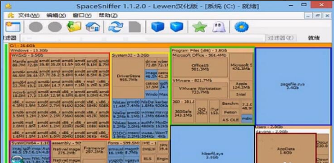 SpaceSniffer(磁盘空间分析工具)截图