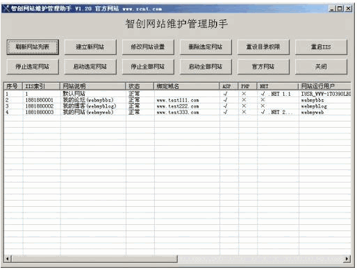 智创IIS网站维护管理助手 免安装[IIS网站管理程序]