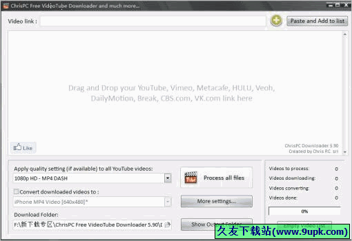 ChrisPC Free VideoTube Downloader 免安装版[youtube视频下载程序]