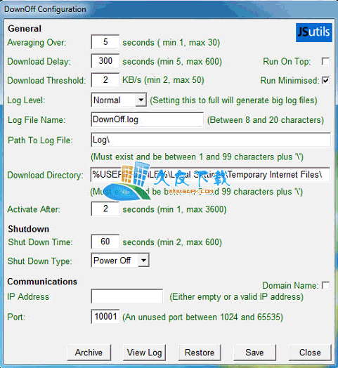 【下载速度过慢时自动关机软件】DownOff下载V英文版