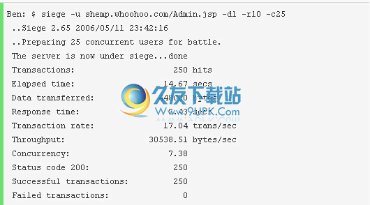 Siege下载b英文开源版_Web 压力测试工具