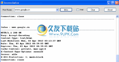 ServerInfos下载v英文免安装版[网站信息检测软件]