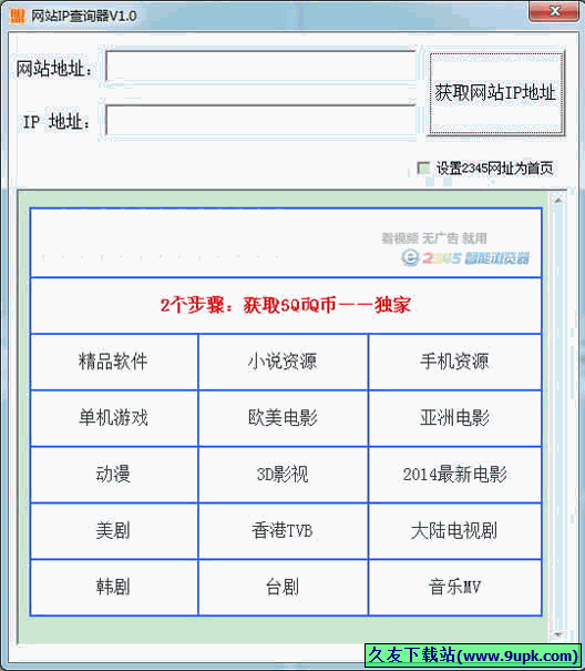 网站IP查询器 免安装版[网站IP地址查询器]