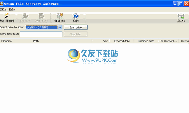 Orion File Recovery 英文版[文件名恢复工具]