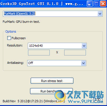 轻量级Gpu显卡测试软件(Geekd GpuTest GUI)