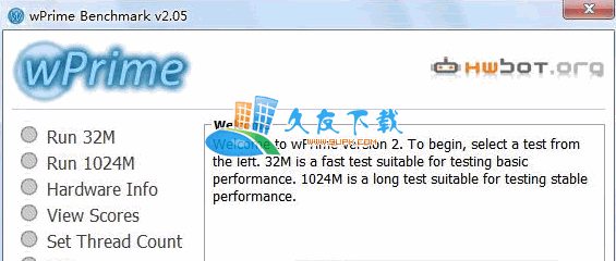 【cpu多线程性能测试】wPrime下载v英文版