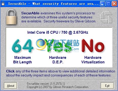 securableexe 英文免安装版[位系统安装检测软件]