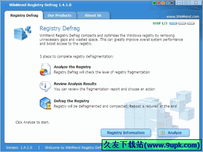 WinMend Registry Defrag 多语正式免安装版[注册表碎片整理清除器]
