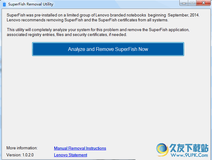 联想Superfish卸载工具 v 免安装版