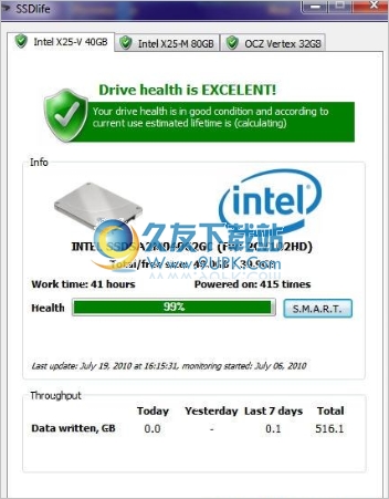 SSDlife Free 英文版[固态硬盘检测器]