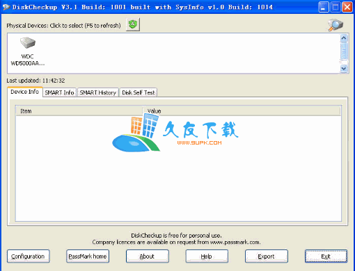 【硬盘状态检测工具】PassMark DiskCheckup下载V英文版