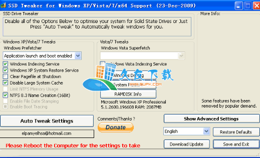 SSD Tweaker 下载，SSD驱动器设置程序