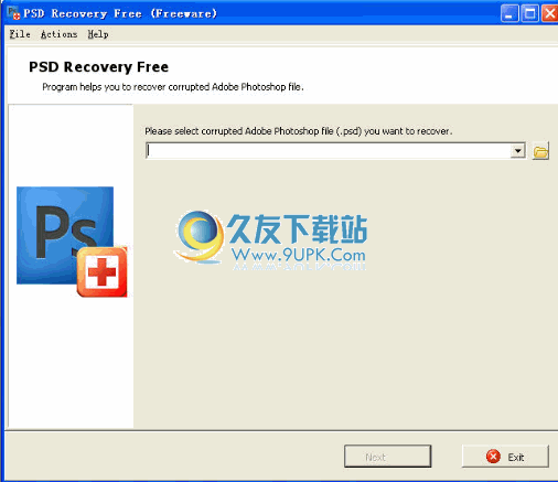 PSD Recovery Free下载英文免安装版[恢复PSD文件工具]