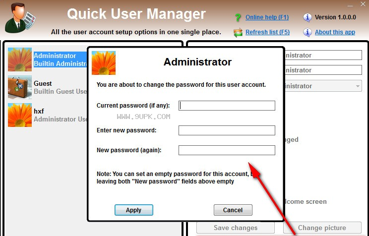 QuickUserManager