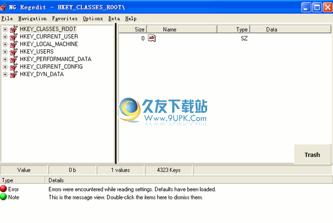 NG Regedit下载英文免安装版[注册表编辑工具]