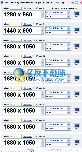 HotKey Resolution Changer下载免安装版_一键设置屏幕分辨率