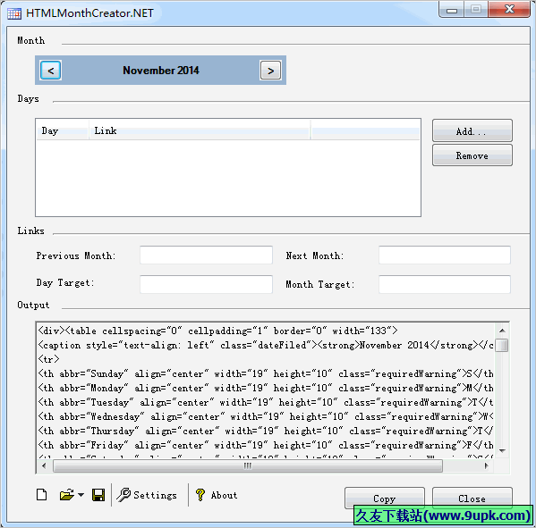 HTML Month Creator Application [HTML月历生成工具]