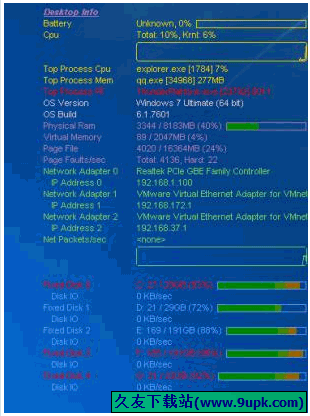 Desktop Info 免安装版[桌面资源监视器]