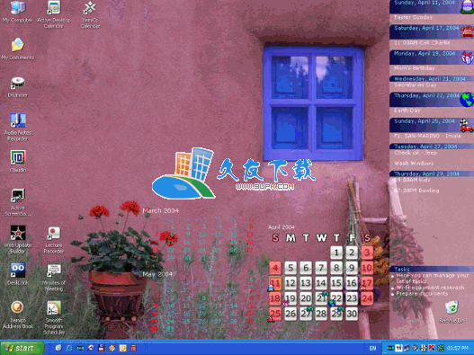 XemiComputers Active Desktop Calendar 英文版下载，桌面日历工具