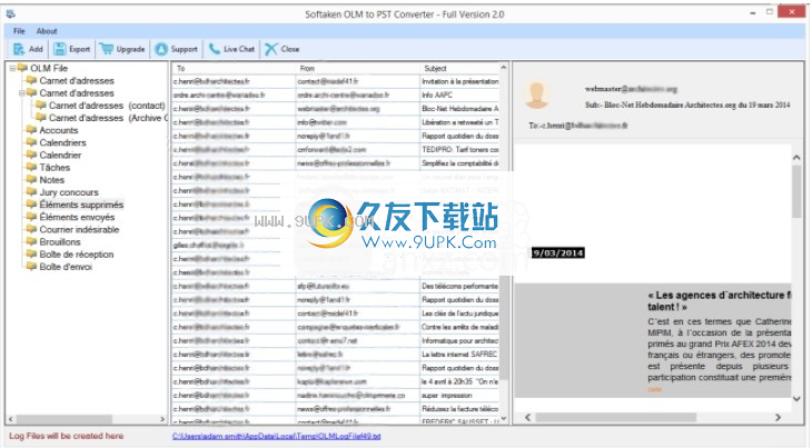 Softaken OLM to PST Converter