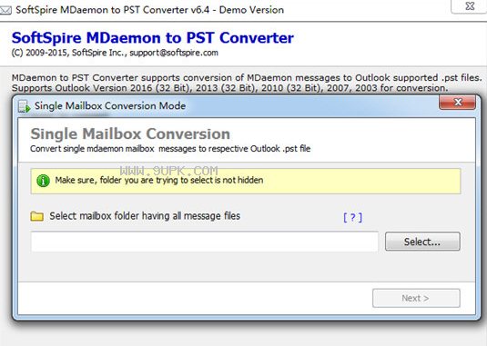 SoftSpire MDaemon to PST Converter