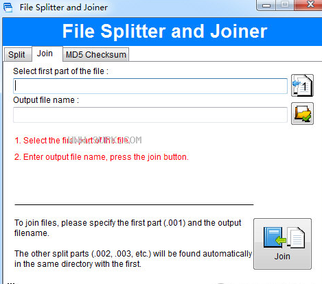 File Splitter and Joiner