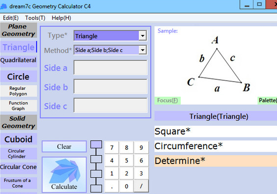 dreamc Geometry Calculator C