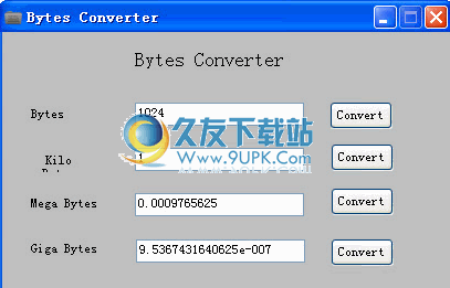 Bytes Converter下载v免安装版_电脑单位换算软件