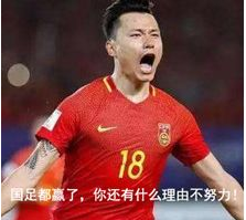 国足都赢了你还有什么理由不努力qq表情包