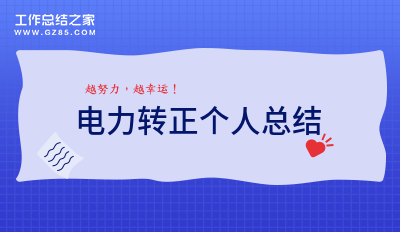 电力转正个人总结精选12篇