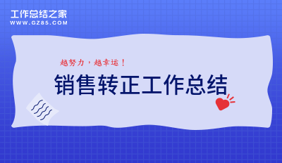 销售转正工作总结分享13篇