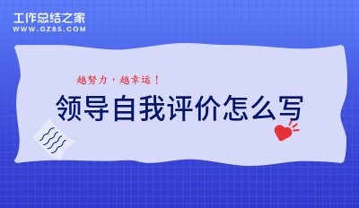 领导自我评价怎么写11篇