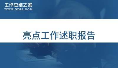 亮点工作述职报告