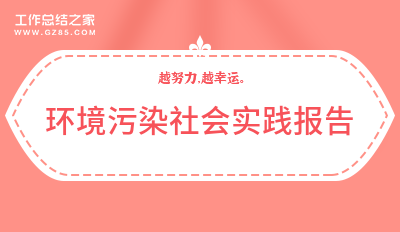 环境污染社会实践报告