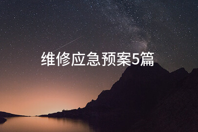 维修应急预案5篇