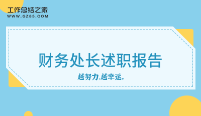 财务处长述职报告