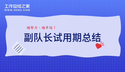 副队长试用期总结推荐9篇