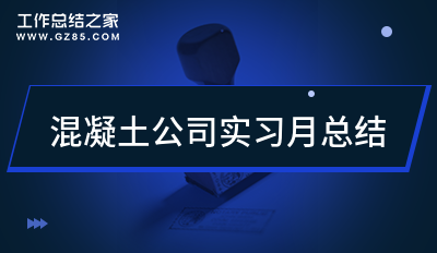 混凝土公司实习月总结(系列3篇)