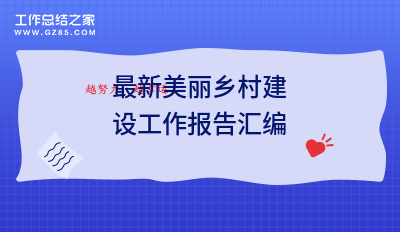 2025最新美丽乡村建设工作报告汇编