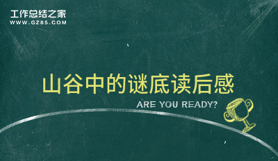 山谷中的谜底读后感800字模板