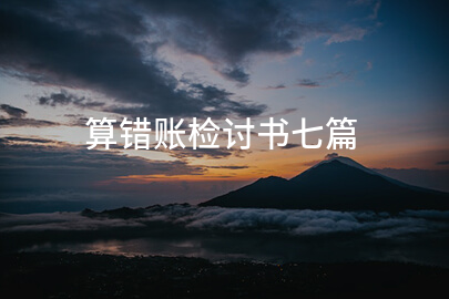 算错账检讨书七篇