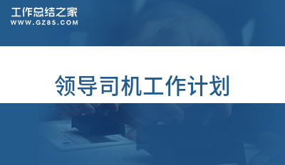 领导司机工作计划7篇