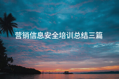 营销信息安全培训总结三篇