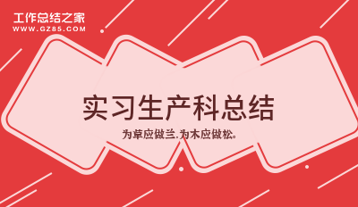 实习生产科总结